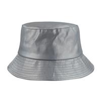 Leather Luminous Bucket Hat Wide Brim Single Sided Laser Rainbow Fisherman Hat Solid Color Silver Shiny Sun Cap Hip Hop Street