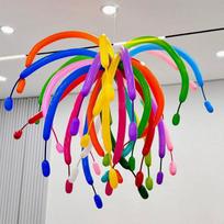 Colorful School Activity Room Decorations: Blackboard, Balloons, Streamers, Tassels, Ribbons, Crepe Paper