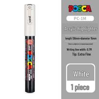 Uni POSCA White Acrylic Paint Marker Set: PC-1M/3M/5M for Hand-painted Black Cards