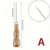 1 Pcs Solid Wood Round Hole Cone With Hook Drill Needle With Hole Shoe Cone DIY Handmade Leather Shoe Cone Tool A