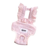 Thin Dog Physiology Pants Solid Color Breathable Pet Dog Diapers Integrated Adjustable Pet Jumpsuit Anti Harassment (Pink,S) rožinė