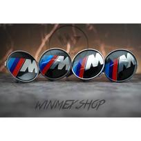 4 juodų BMW M Power lengvojo lydinio ratlankių centrinių dangtelių rinkinys 68mm