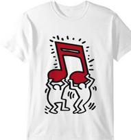 Keith Haring klasikiniai vyriški marškinėliai M white