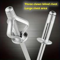 50pcs Durable 3.2mm 4.0mm 4.8mm Folding Blind Rivet Silver Tri-fold Aluminum Alloy Rivet Round Head Exhaust Rivets 3.2x14mm-50pcs-