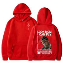 Look Mama I Can Fly Travis Scott Hoodie XS raudona