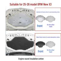 BMW X3 (2025–2026 m) Variklio garso izoliacijos vata gaubtuvui - Karščio ir triukšmo mažinimo priedas juoda