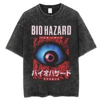 Silent Hill Biohazard T-shirt Survival Horror Parasite Eve Eyes Graphic Men Women Streetwear Cotton Oversized Short Sleeve Tees 3XL black
