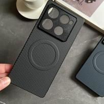 Magnetinis dėklas Oneplus 15 Nord CE 5G 13 13R 3 12 12R 11 11R dangtelis PU oda Anglies pluošto tekstūra Mag-safe Pilnas kameros korpusas for Oneplus 11R juoda