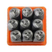 9pcs/set Metal Punch Stamp 3/6mm Heart Stamping Tool for Punching Jewelry Clay Leather Wood Crafts DIY Jewelry Making 3 mm