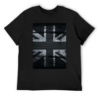 Black and white UK flag T-Shirt customs Luxury man mens funny t shirts S juoda