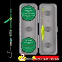 Jinhai Xi Fishing Line & Double Hook Set with Adjustable Float Main line 1.5, Sub line 1.2, Double hook size 5