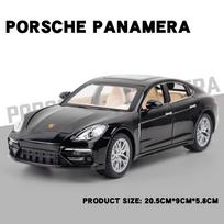 1:24 Porsche Panamera lieto metalo modeliai ir žaislinės transporto priemonės, su garso ir šviesos imitacija, atitraukimo mechanizmu, vaikų žaislų kolekcija, dovana juoda