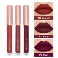 3-Piece Nude Lip Gloss Set - Non-stick, Long-lasting Velvet Matte Finish 2.5ml x 3 pcs