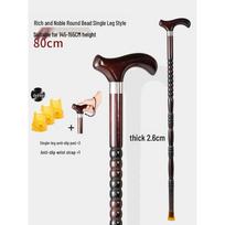 Elderly Wooden Walking Stick with Dragon Head, Four-Legged Non-Slip, Lightweight Crutch