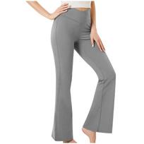 Womens Stretch Yoga Leggings Fitness Running Gym Sports Full Length Pants Flared Trousers M