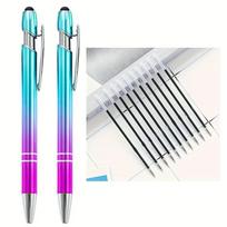 10 Pen cores, 2 blue purple ballpoint pens 12pcs mėlyna/violetinė