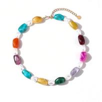 Chunky Colorful Beaded Choker Resin Beads Necklace Boho Holiday Necklace for Women Daily Wear Summer Beach Vacation Jewelry 4