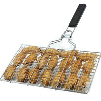 Foldable Stainless Steel BBQ Grill Mesh Clamp for Outdoor Portable Roasting, Removable Barbecue Tool for Fish and Meat