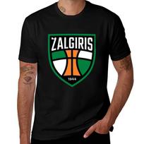 Men's ZALGIRIS 1944 Basketball Logo T-Shirt Vintage Sports Team Print Cotton Tee Casual Breathable Streetwear Top S