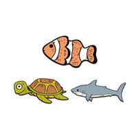 3 Pcs Wooden Ocean Wall Art Vintage Shark Sea Turtle Fish Wall Decor