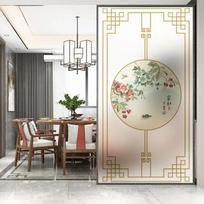 No Glue Privacy Windows Film Decorative Chinese Classical Painting Stained Glass Static Cling Frosted Window Stickers 03 (as the picture,40x60cm WxH)