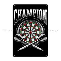 Darts Champion Metal Plaque Poster Design Cave Bar Printed Club Tin Sign Poster 20x30cm（7.8x11.8inch）