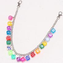 Gothic Double-layer Metal Pants Chain Zinc Zinc Zinc Alloy Punk Belt Chain Colorful Dice Waist Chain  Female Style 9