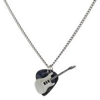 Punk Guitar Chain Choker Hip-hop Electric Guitar Sweater Chain Guitar Pick Pendant Necklace  Boys juoda
