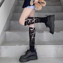 Jk Bow Socks Sweet Lolita Women'S Socks College Style Mid Calf Striped Calf Socks Knee Socks Leg Stockings juoda