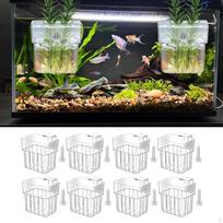 8x Aquarium Plant Holder Landscape Aquatic Growth Cup Decoration Aquascaping gray