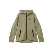 Nike Sportswear Tech Fleece Windrunner Logo Print Sports Training Casual Hooded Zip Jacket Women jackets Olive-Green FB8339-276 S gray