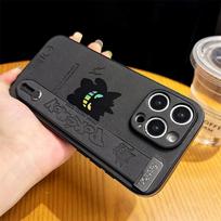 Animacinis Gengar odinis telefono dėklas su riešo dirželiu Apple iPhone 16 15 14 Plus 13 12 Pro Max 11 16ProMax 15plus iPhone16 Pro Max