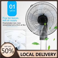 220V 16 Inch Home Wall Mounted Fan Oscillating Fan 3 Levels Adjustable Cooling Fan Wall Mounted Fan 55W