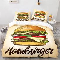 Hamburgerio Greito Maisto Tema Patalių Komplektas Mėsos Sūrio Patalių Komplektas Antklodės Užvalkalas Paklodė Spausdintas Lovos Komplektas Pagalvės Užvalkalas Lova Antklodė Miegamasis 70x133cm 2pcs