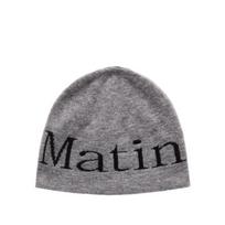 Matin Kim LOGO ŽAKARDINIS TRUMPAS KEPURĖ-BEANIE PILKOS, JUODOS SPALVOS. Grey