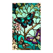 Butterfly Stained Glass Window Film UV Non-adhesive Privacy Window Film Window Decals Static Stickers One Size