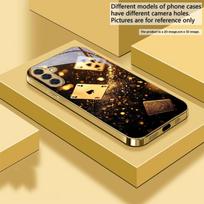 Mysterious Golden Poker For Samsung Galaxy S20 FE S21 S22 S23 Plus S24 Ultra 25Ultra S21+ S9+ S22Plus Golden glass phone case Galaxy S8