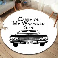 Supernatural Round Area Rug,Carpet Rug for Living Room Bedroom Sofa Playroom Decor,Non-slip Floor Mat 80cmx80cm