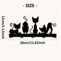 Black Cat Wall Hook Heavy Duty Cast Iron Space Saving Kitchen Bathroom Entryway Gift for Cat Lovers Christmas Key Holder Metal Wall Decor TY10127 juoda