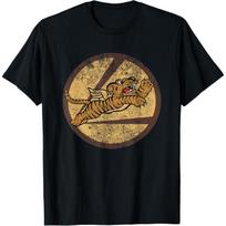 Vintage WW2 AVG Tigers Squadron Pilot Flying Patch T-Shirt S juoda