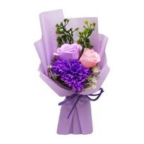 Soap Flower Bouquet Scented Rose Flower Bouquet for Artificial Carnation Women Mom Wife Best violetinė