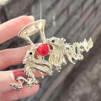 Dragon Shaped Hair Clips with Pearl Rhinestone Hairpin High Quality Shark Clip  Hair Accessories 08