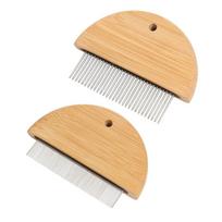 2pcs Bamboos Combs with Wide Fine Teeth Double Sided Lice Comb For Detangling Hair And Removing Fleas From Dogs Cats 1