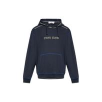 Stone Island Letter Embroidery Line Hooded Loose Long Sleeve Sweatshirt Men sweatshirt Navy-Blue 791560678-V0020 XXL