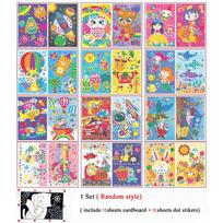 10 Sheet / Collection DO-IT-YOURSELF Vibrant Mosaic Sticker Kid Early Education Playthings Cute Cartoon Animal Paint Dot Sticker Girls Boys Puzzle
