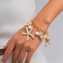Bohemian Summer Beach Wind Conch Shell Necklace Collarbone Chain Fashion Pearl Starfish Pendant Item