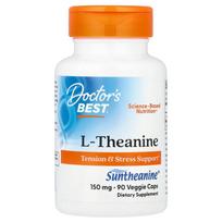 Doctor's Best L-Theanine with Suntheanine 150mg, 90 Veggie Capsules 90 pcs - 1 ea