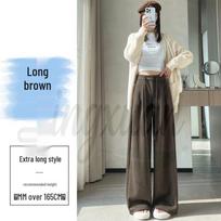 2026 Autumn/Winter Women's High Waist Cashmere Wool Wide-Leg Floor-Length Trousers XS