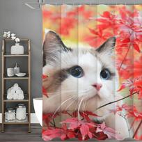 Custom photo shower curtain with hooks Personalized picture waterproof shower curtain, create your own fun design bathroom decor 120x180CM