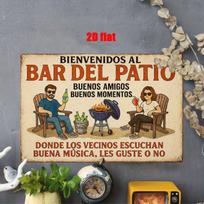 HD Tin Sign Vintage Spanish Patio Bar Wall Decor  Retro Funny BBQ  Beer Metal Poster for Patio Man Cave Home Decor 20x30cm（7.8x11.8inch）